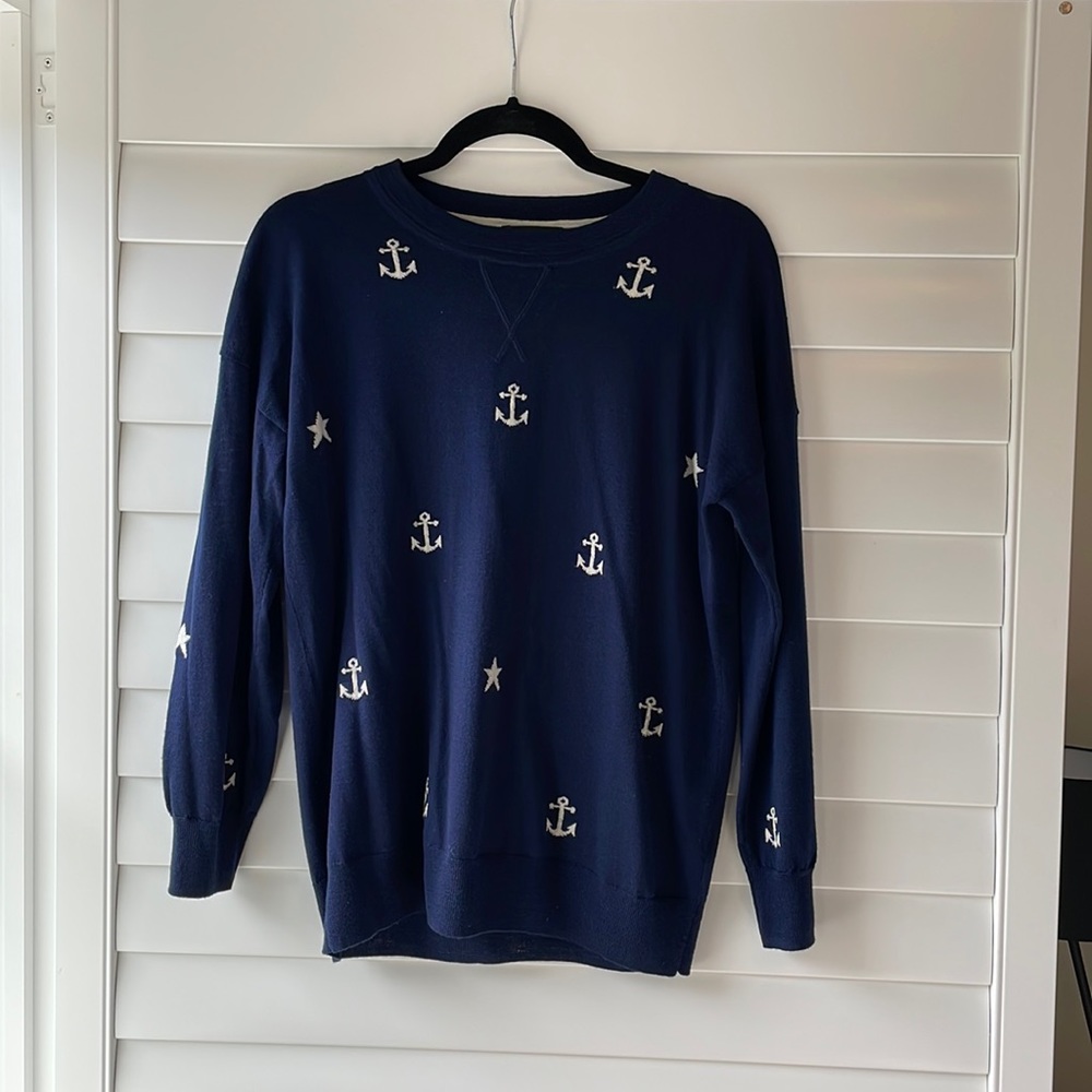 jcrew anchor crew neck sweater S
